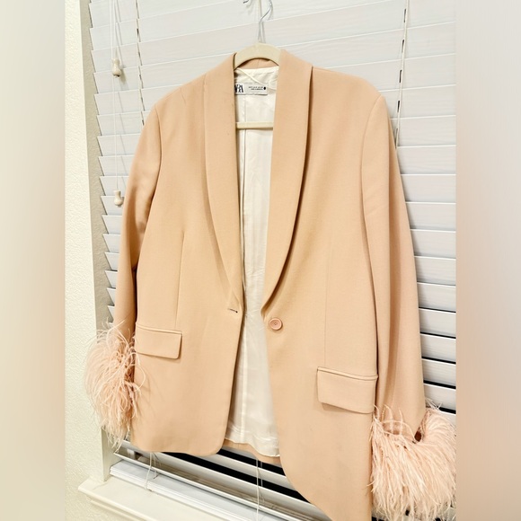 Zara feather blazer pink - Picture 2 of 4